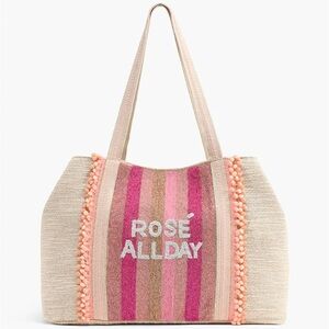 American & Beyond |  Beaded “Rosé All Day” Tote Bag